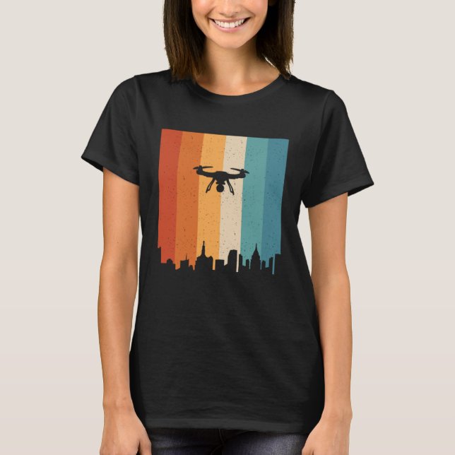 Camiseta Retro Graphic Drone Flying Quadcopter Pilot RC Dro (Anverso)
