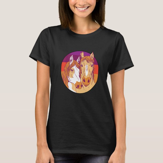 Camiseta Retro Graphic Horse Lover Equestrian Rider Horses  (Anverso)