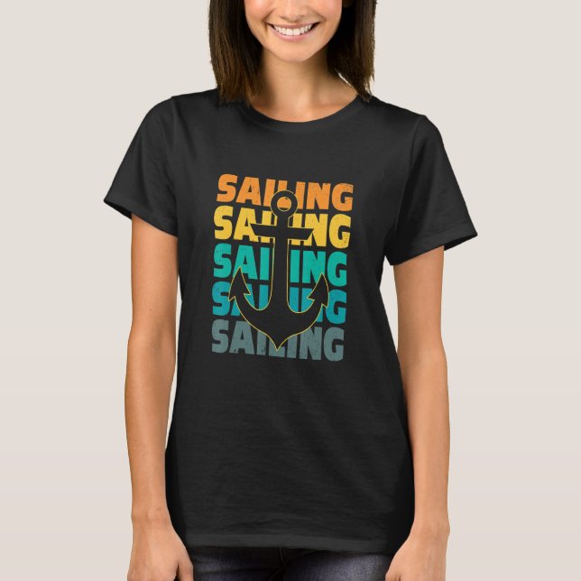 Camiseta Retro Graphic Sailboat Captain Sailing Sea Boat Sa (Anverso)