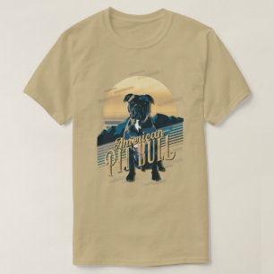 Camiseta Retro Graphics American Pit Bull Blue ID754