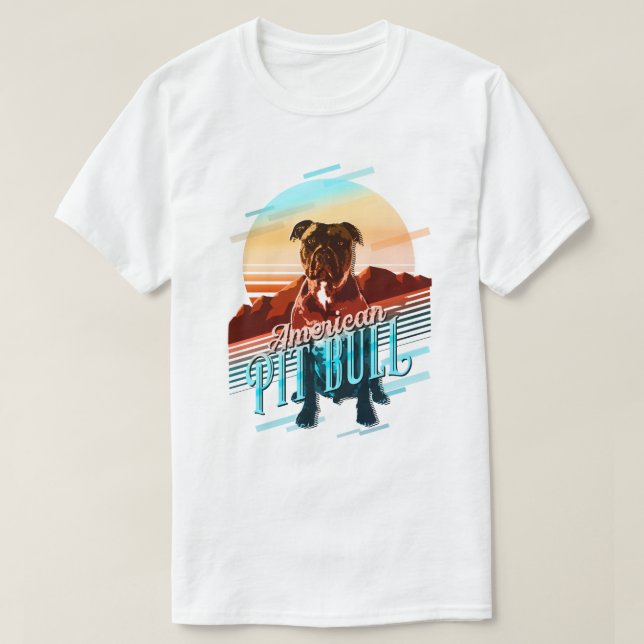 Camiseta Retro Graphics American Pit Bull Multi-Color ID754 (Diseño del anverso)