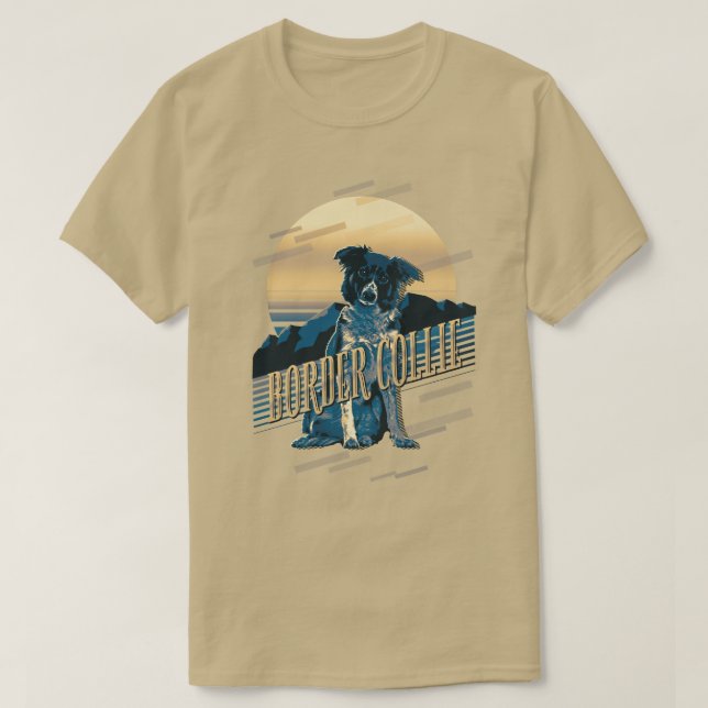 Camiseta Retro Graphics Border Collie Blue ID754 (Diseño del anverso)