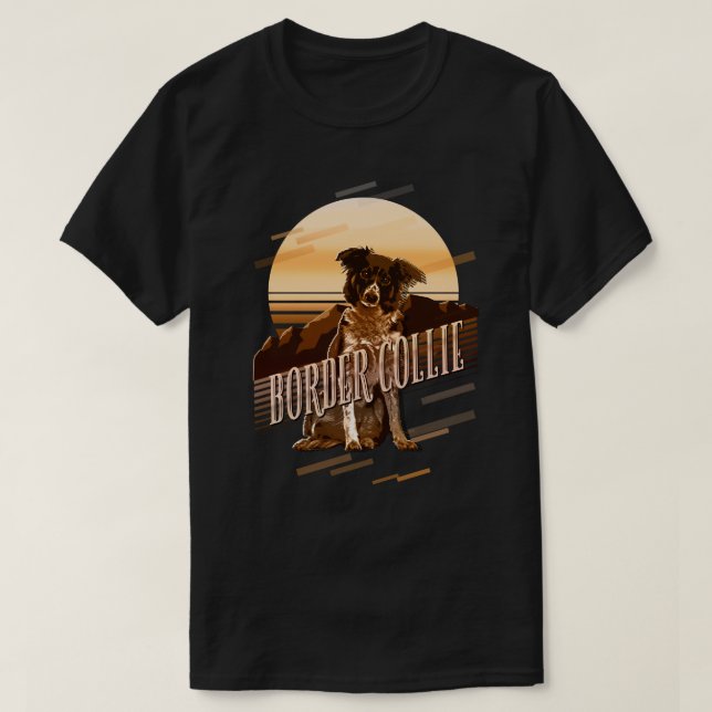 Camiseta Retro Graphics Border Collie Gold ID754 (Diseño del anverso)