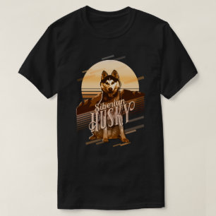 Camiseta Retro Graphics Siberian Husky Gold ID754