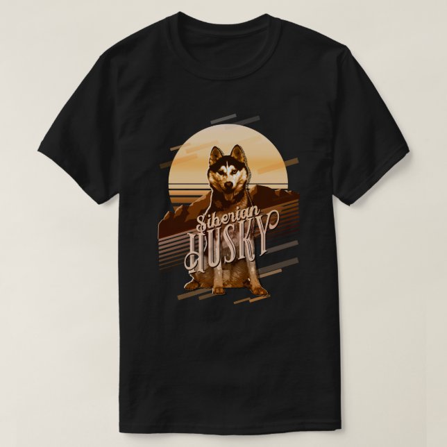 Camiseta Retro Graphics Siberian Husky Gold ID754 (Diseño del anverso)