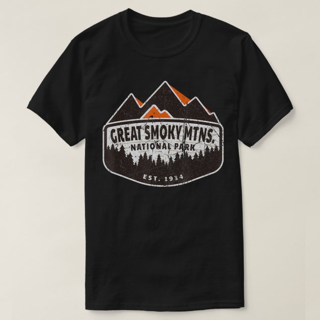 Camiseta Retro Great Smoky Mountains National Park Est (Diseño del anverso)