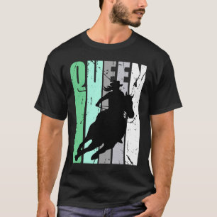Camiseta Retro Green Cowgirl Queen Rodeo Mujeres Racer De B