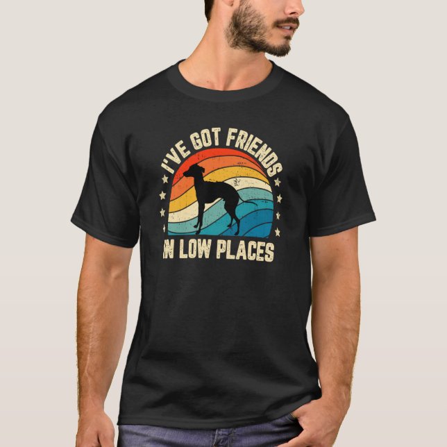 Camiseta Retro Greyhound I've Got Friends In Low Places (Anverso)