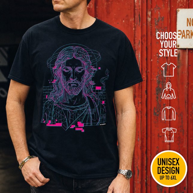 Camiseta Retro Grid Jesús Rey de Reyes Apocalipsis 19:16 (Heavyweight Streetwear Christian T-Shirts & available oversize 3XL, 4XL, 5XL, 6XL. Choose your style)