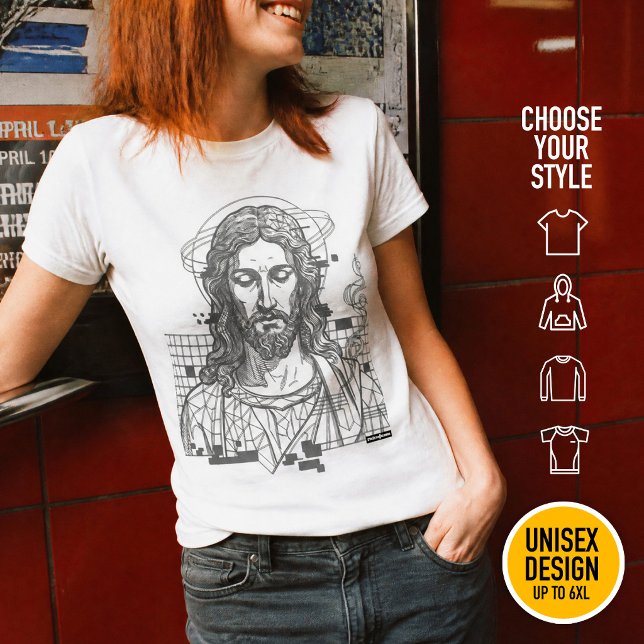 Camiseta Retro Grid Jesús Rey de Reyes Apocalipsis 19:16 (Heavyweight Streetwear Christian T-Shirts & available oversize 3XL, 4XL, 5XL, 6XL. Choose your style)