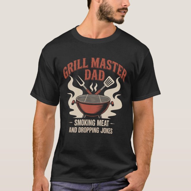 Camiseta Retro Grill Master Dad Emblem Funny BBQ (Anverso)