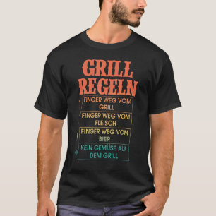 Camiseta Retro Grill Regeln Kein Gemüchen Grill Saying