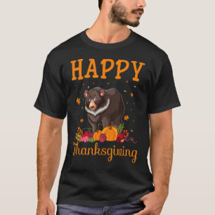 Camiseta Retro Grizzly Oso Feliz Día de Acción de Gracias F