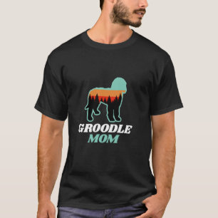 Camiseta Retro Groodle Dog Mom Forest Sky Long Sleeve T Shi