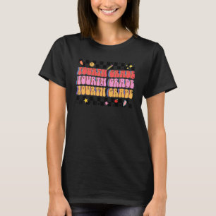 Camiseta Retro Groovy 4º Grado Equipo de diversión 4º Grade