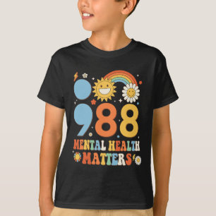 Camiseta Retro Groovy 988 Asuntos de Salud Mental Suicidio 