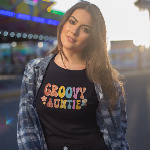 Camiseta Retro Groovy Auntie 70's