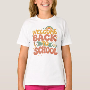 Camiseta Retro Groovy Bienvenido de nuevo a la escuela