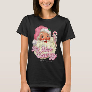 Camiseta Retro Groovy Big Nick Santa Energy Pink Santa Chri