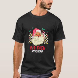 Camiseta Retro Groovy Big Nick Santa Energy Pink Santa Chri