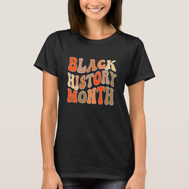 Camiseta Retro Groovy Black History Month African American  (Anverso)