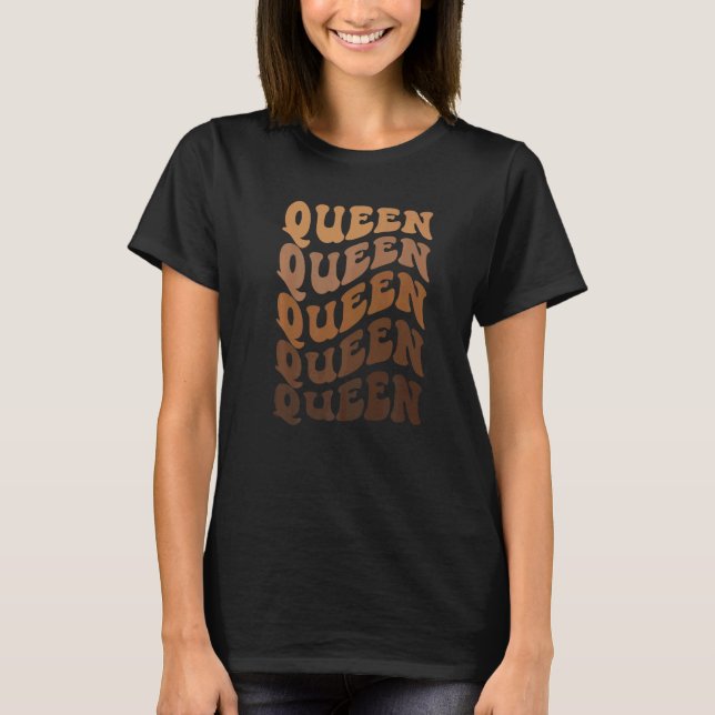 Camiseta Retro Groovy Boho 70s Queen Melanin African Americ (Anverso)