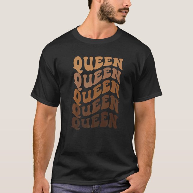 Camiseta Retro Groovy Boho 70s Queen Melanin African Americ (Anverso)