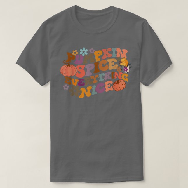 Camiseta Retro Groovy Calabaza Spin Everything Nice Fall Au (Diseño del anverso)