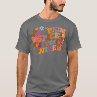 Camiseta Retro Groovy Calabaza Spin Everything Nice Fall Au