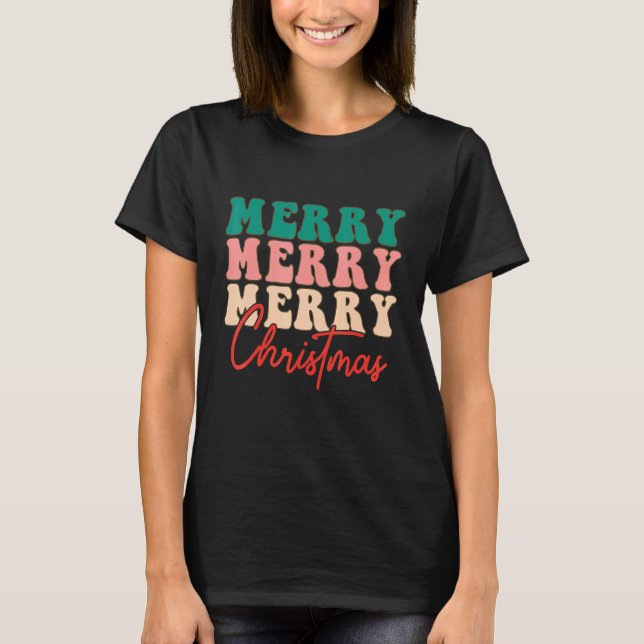 Camiseta Retro Groovy Christmas Men Women Kids (Anverso)
