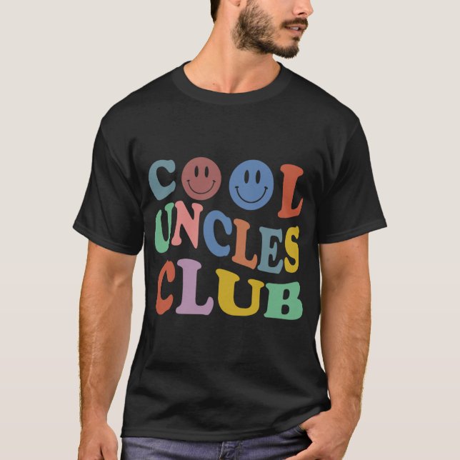 Camiseta Retro Groovy Cool Uncles Club Smile Face Funny New (Anverso)