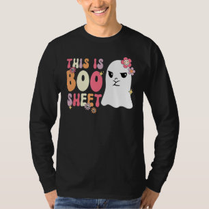 Camiseta Retro Groovy Cute Ghost Sombró Halloween Esto Es B