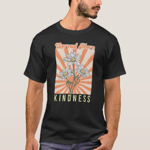 Camiseta Retro Groovy Daisy Spread Más Kindness Positivo M