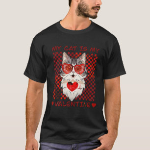 Camiseta Retro Groovy Día de San Valentín Hippie Cat Funny 