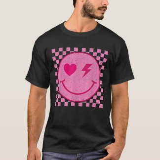 Camiseta Retro Groovy Día de San Valentín Hippie Heart Funn