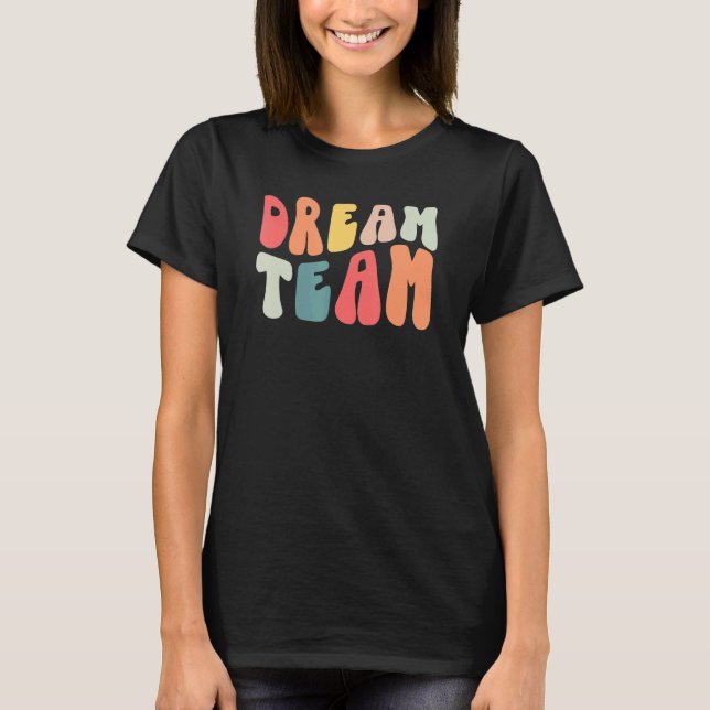 Camiseta Retro Groovy Dream Teacher Team Teacher Life Princ (Anverso)
