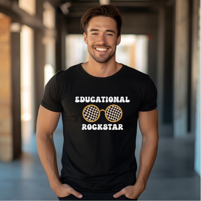 Camiseta Retro groovy Educación Gafas de sol Rockstar enseñ (Subido por el creador)