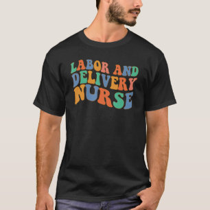 Camiseta Retro Groovy Enfermería de enfermeras y parteras e