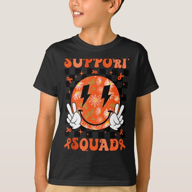 Camiseta Retro Groovy Equipo de Apoyo Esclerosis Múltiple O (Anverso)