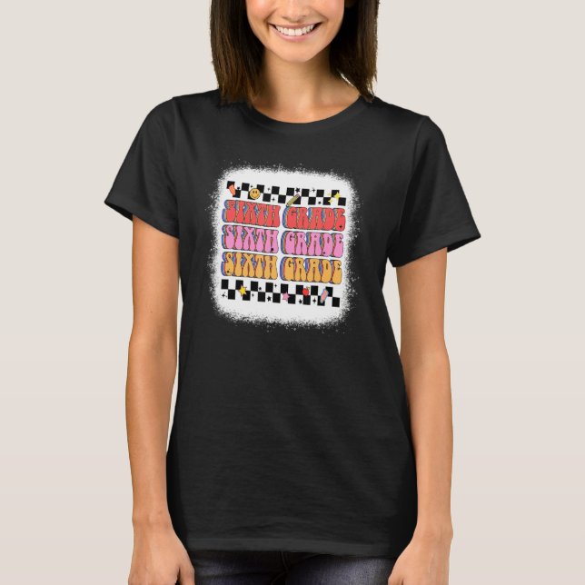 Camiseta Retro Groovy Estudiante De Sexto Grado De Vuelta A (Anverso)