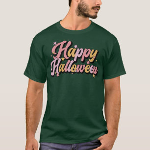 Camiseta Retro Groovy Feliz Halloween Mujeres Chicas Gracio