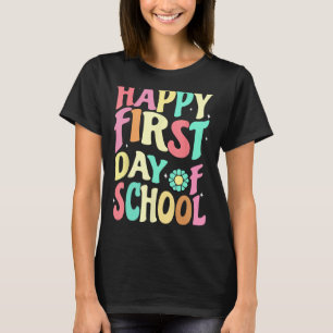 Camiseta Retro Groovy Feliz Primer Día Del Profesor Stu