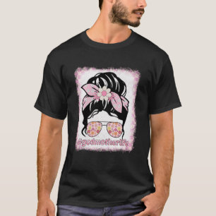 Camiseta Retro Groovy Godwoman Messy Hair Bun cuelga la cad