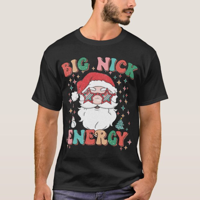 Camiseta Retro Groovy Gran Nick Energy Navidades divertidos (Anverso)
