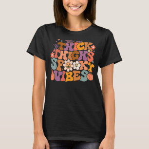 Camiseta Retro Groovy Halloween Gruesos Lámparas Y Sombrero