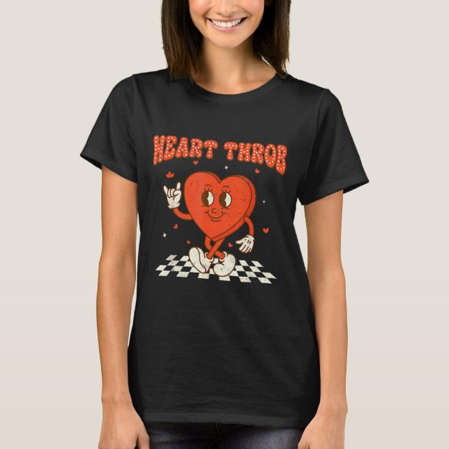 Camiseta Retro Groovy Heart Throb Valentines Day Toddlers B (Anverso)