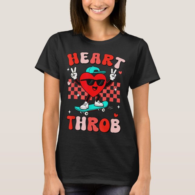 Camiseta Retro Groovy Heart Throb Valentines Day Toddlers B (Anverso)