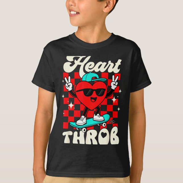 Camiseta Retro Groovy Heart Throb Valentines Day Toddlers B (Anverso)