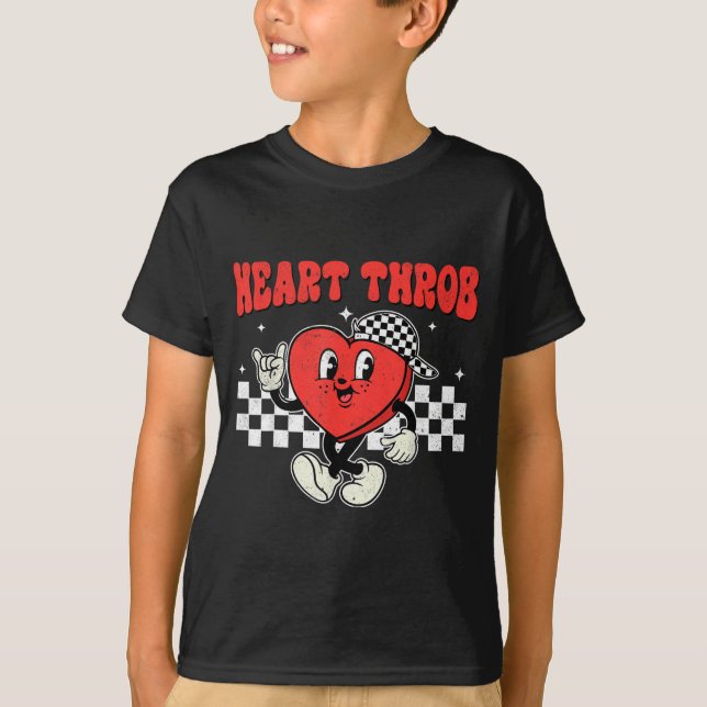 Camiseta Retro Groovy Heart Throb Valentines Day Toddlers B (Anverso)