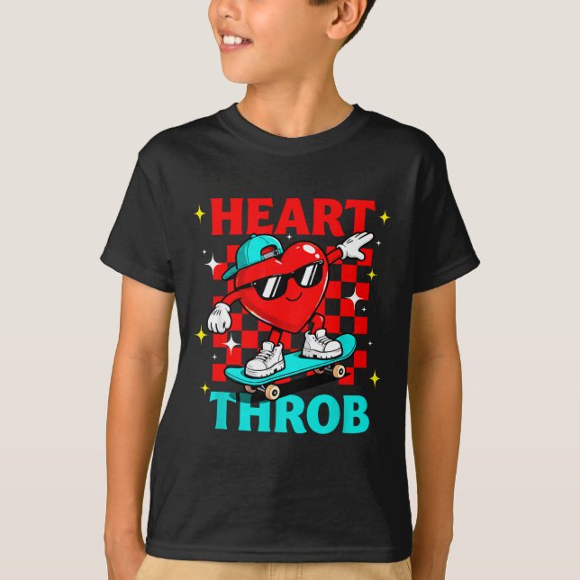 Camiseta Retro Groovy Heart Throb Valentines Day Toddlers B (Anverso)